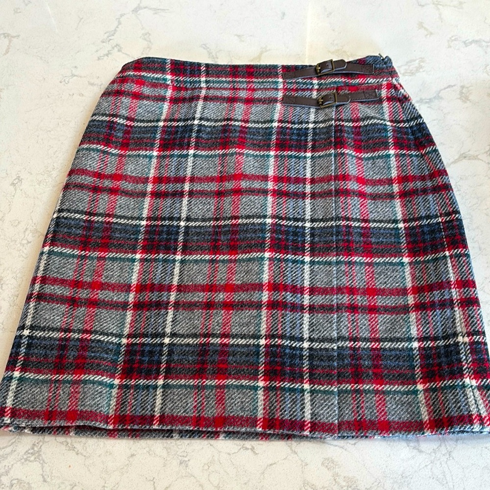 Boden Red and Gray Mini Kilt Skirt for Casual Wear. Size 4